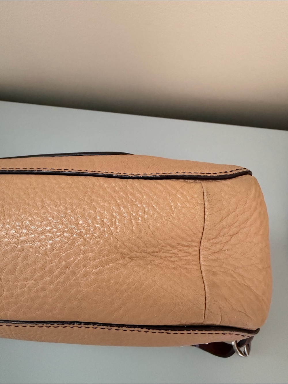 Coach Pebbled Leather Shoulder Bag in Tan - Picture 10 of 12